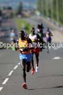 Stanley Biwott leads from Mo Farah in the mens Morrisons Great North Run. Photo: David T. Hewitson/Sports for All Pics